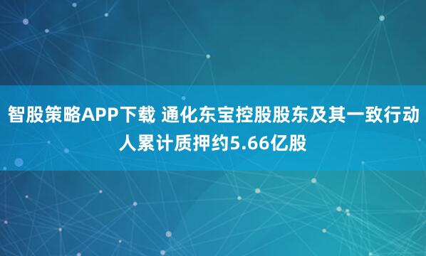 智股策略APP下载 通化东宝控股股东及其一致行动人累计质押约5.66亿股